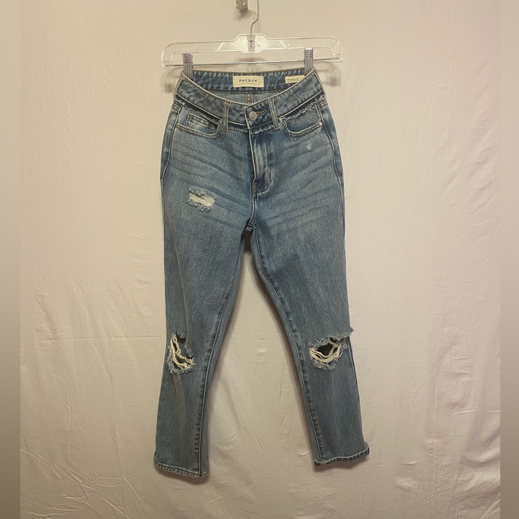 Pacsun Brand Mom Eco Light Distress Jeans Medium Indigo Size 22